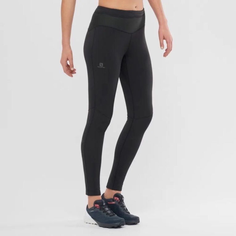 Black Salomon Xa Warm Women\'s Running Tights | PH 64309I